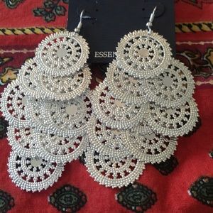 Fun Dangle Chunky Silver Earrings